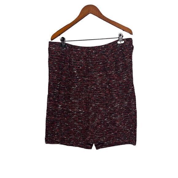 J. Jill Womens Cranberry Tweed Pencil Straight Stretch Lined Skirt Size 18 - Picture 1 of 8